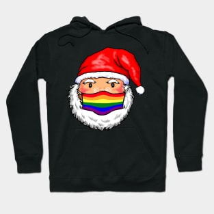 Santa Claus Gay Rainbow Face Mask Hoodie